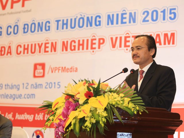 Ông Võ Quốc Thắng – Chủ tịch Hội đồng quản trị VPF tin tưởng sản phẩm bóng đá 2016 sẽ được “làm sạch”. Ảnh: Minh Hoàng.