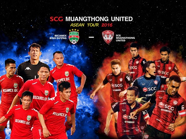 Cuộc đối đầu giữa MuangThong United và Bình Dương quy tụ những ngôi sao hàng đầu của cả hai nền bóng đá. Ảnh: Ban tổ chức.