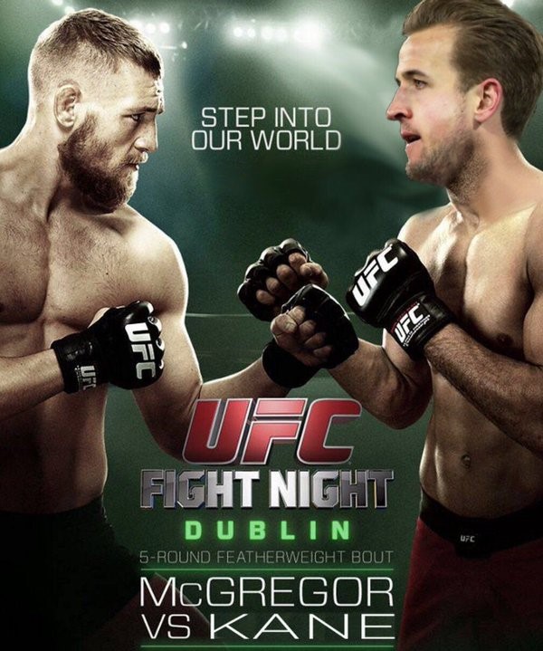 Tấm poster trận đấu giả tưởng giữa Harry Kane và Conor McGregor. Ảnh: Twitter Harry Kane.