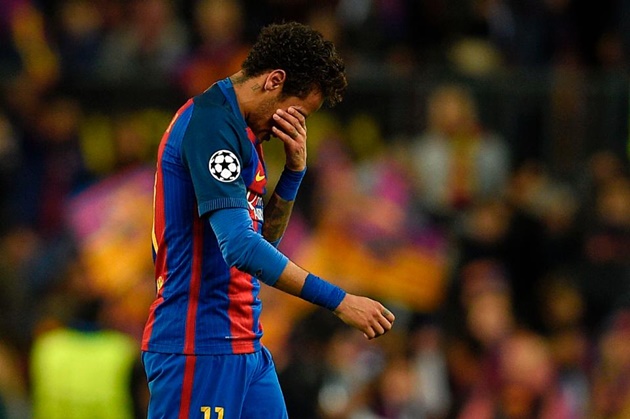 Barca bị loại, Neymar khóc nức nở - Bóng Đá