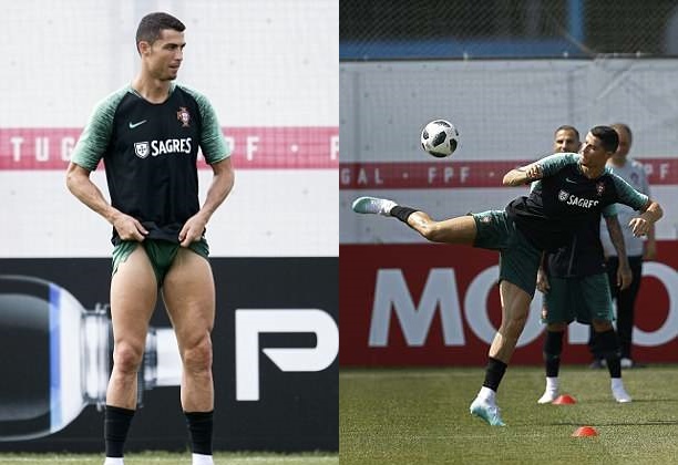 Ronaldo khoe đùi trên sân tập, chờ chiến Uruguay - Bóng Đá