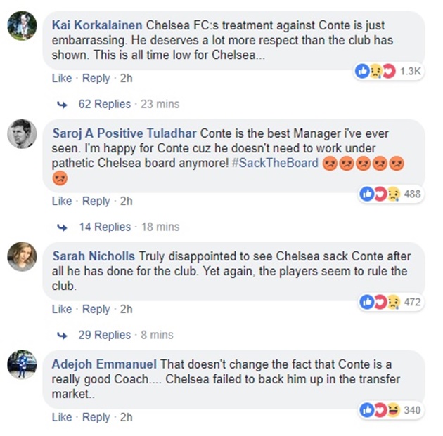 Conte bị sa thải, CĐV Chelsea tức giận đòi tống cổ ban lãnh đạo - Bóng Đá