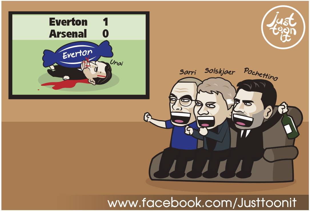 Biếm họa: Arsenal ngã, 3 kẻ vui; M.U đón ác mộng - Bóng Đá