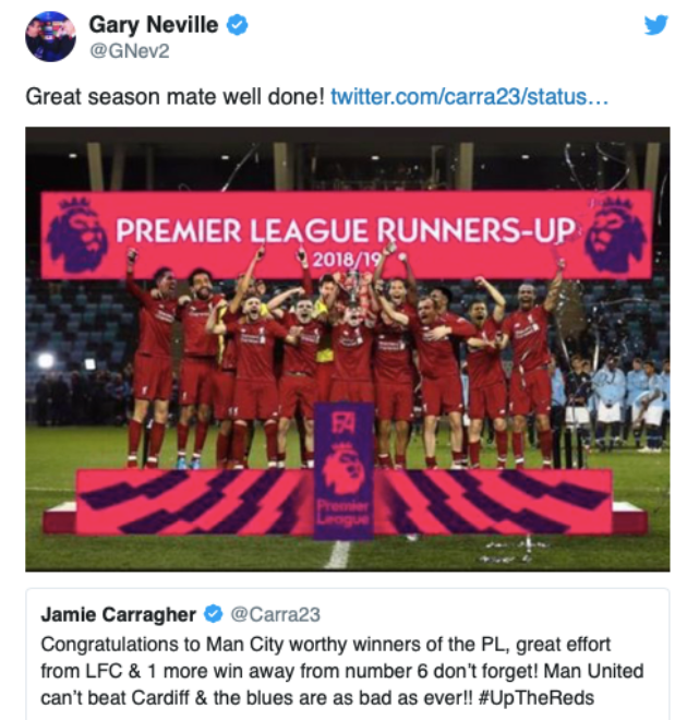 Neville troll Carragher với 'danh hiệu cho kẻ về nhì', Liverpool đã chuẩn bị sẵn lễ ăn mừng - Bóng Đá