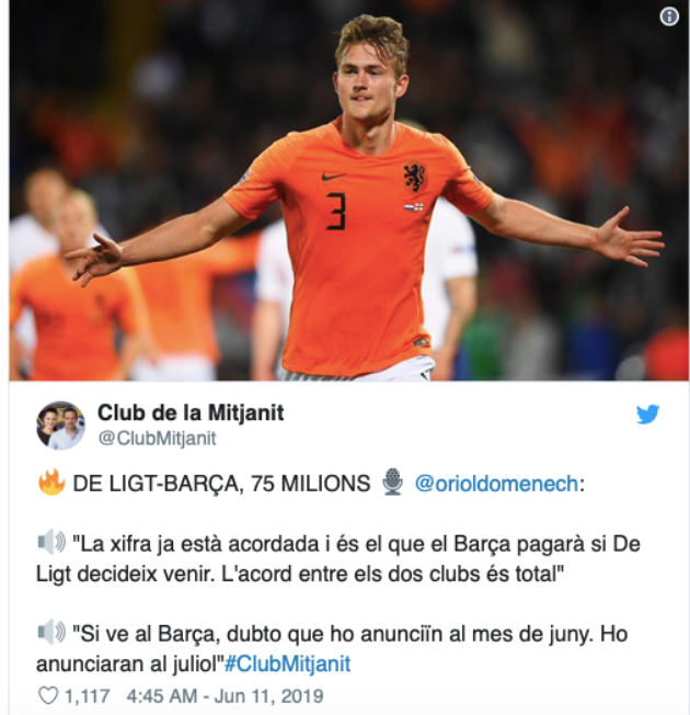 Barcelona ‘agree’ fee with Ajax for Matthijs de Ligt - Bóng Đá