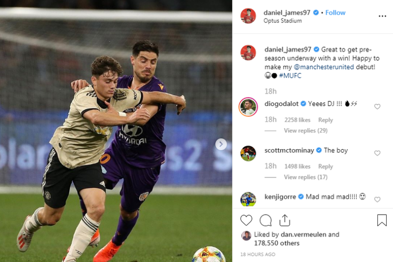 Five Manchester United players comment on Daniel James' Instagram post and give him new nickname - Bóng Đá