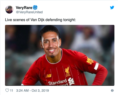 Manchester United fans troll Virgil van Dijk for getting beaten for RB Salzburg goal as Liverpool scrape win at Anfield - Bóng Đá