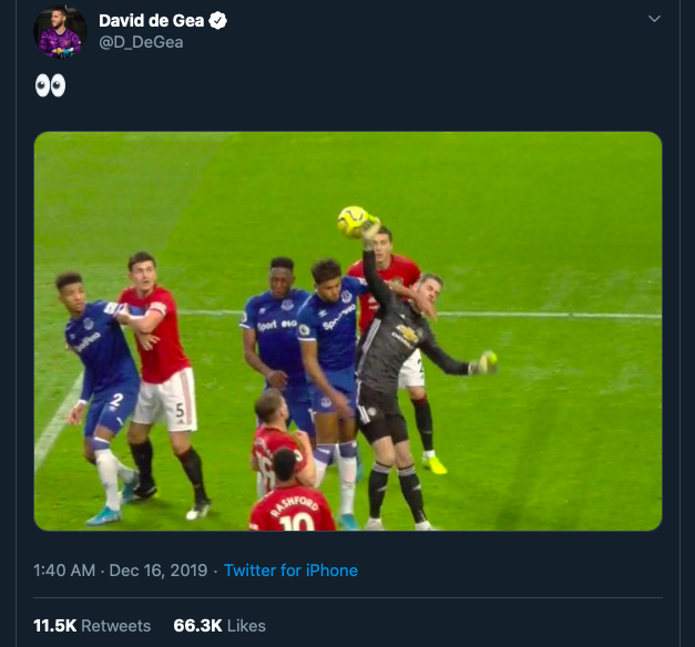 David de Gea sends cryptic message about Everton's controversial goal vs Manchester United - Bóng Đá