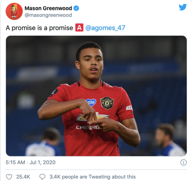 Greenwood pays Gomes tribute in Man Utd goal celebration - Bóng Đá