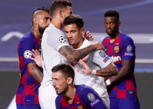 Former Liverpool star Philippe Coutinho refuses to celebrate after scoring twice in Bayern Munich's Champions League destruction of Barcelona - Bóng Đá