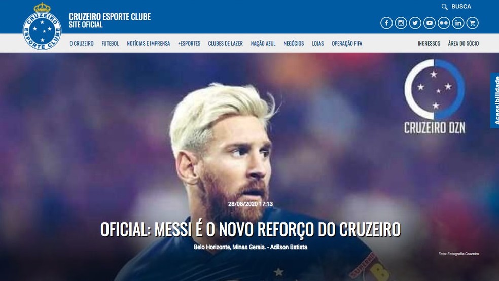 Cruzeiro 'announce' move for Barcelona star Messi after website hack - Bóng Đá