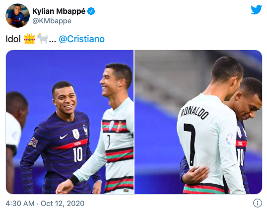 Kylian Mbappe sends honest message to Cristiano Ronaldo after Nations League meeting - Bóng Đá