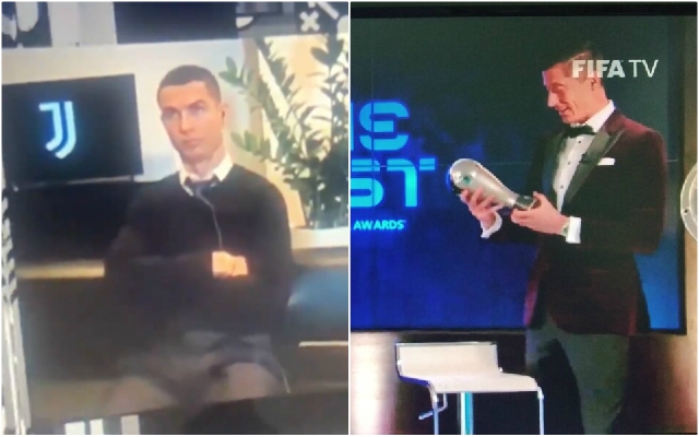 Cristiano Ronaldo’s ice-cold reaction to Robert Lewandowski winning FIFA’s Best Men’s Player of the Year award - Bóng Đá