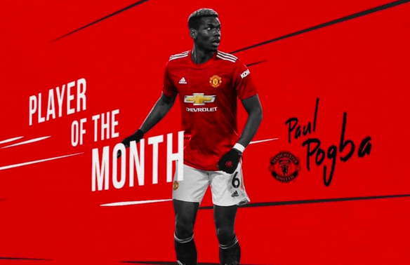 POGBA IS UNITED'S PLAYER OF THE MONTH - Bóng Đá