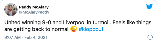 Man United thắng 9-0 và Liverpool hoảng loạn. Có vẻ như mọi chuyện đã trở lại bình thường như trước kia.