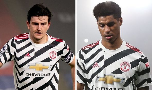 Marcus Rashford clashes with Harry Maguire during Manchester United’s draw with Crystal Palace - Bóng Đá