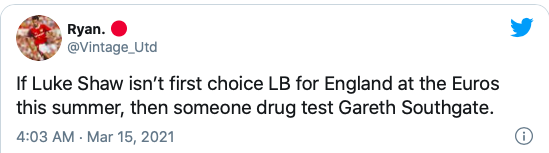 Nếu Shaw không được chọn là hậu vệ trái số 1 của tuyển Anh tại EURO Hè này, có lẽ Gareth Southgate có vấn đề.