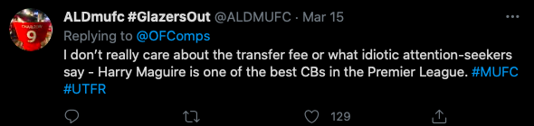 Không cần biết mức giá của anh ấy bao nhiêu, hoặc kẻ ngốc nào đó hay tìm kiếm sự chú ý nói gì, Maguire là một trong những trung vệ hay nhất Premier League.