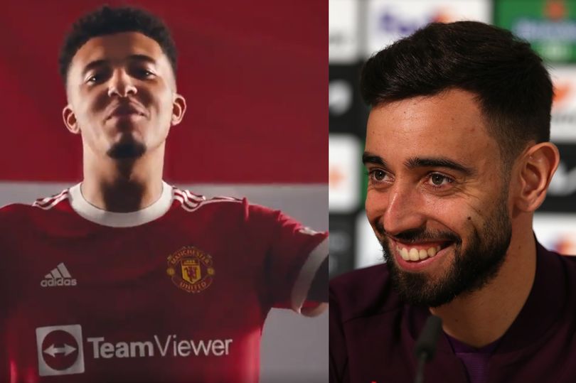 Bruno Fernandes pokes fun as Jadon Sancho Manchester United transfer finally confirmed - Bóng Đá