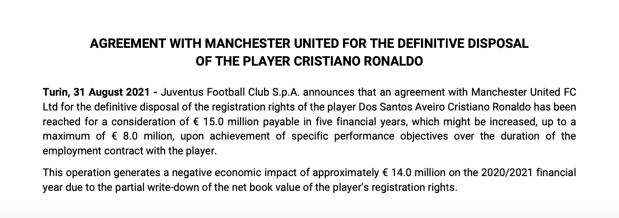 Official: Juve công bố khoản thanh toán vụ Ronaldo - Bóng Đá