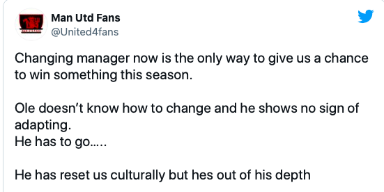 “He has to go” – These Man United fans call for Ole Gunnar Solskjaer sacking after sorry defeat to Aston Villa - Bóng Đá