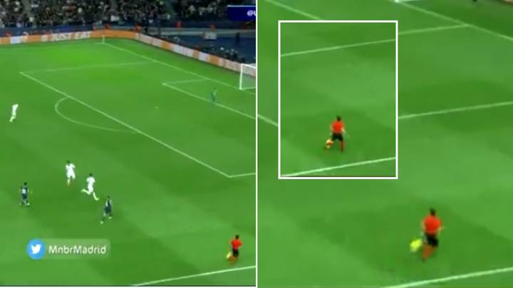 Champions League Linesman Was So Focused On Lionel Messi's Dribble He Hilariously Ran Onto The Pitch - Bóng Đá