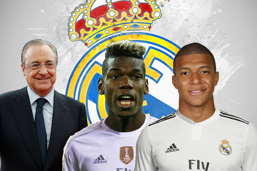 Real tham vọng với Pogba và Mbappe.
