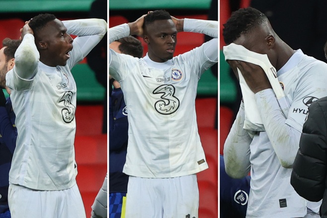 Edouard Mendy forlorn reaction to Kepa missing decisive penalty for Chelsea  - Bóng Đá