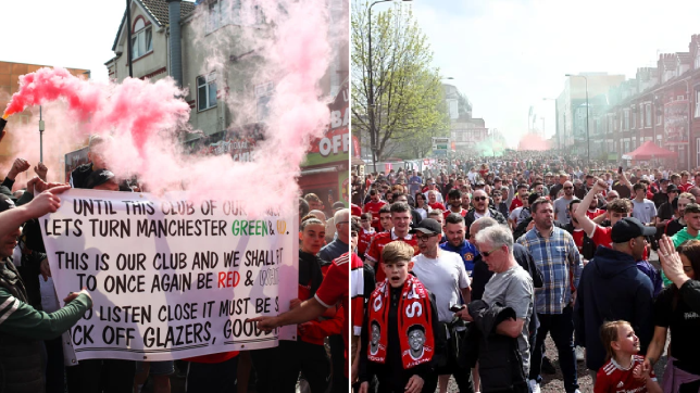 Manchester United fans sing ‘Joel Glazer’s gonna die’ during protest against owners outside Old Trafford - Bóng Đá
