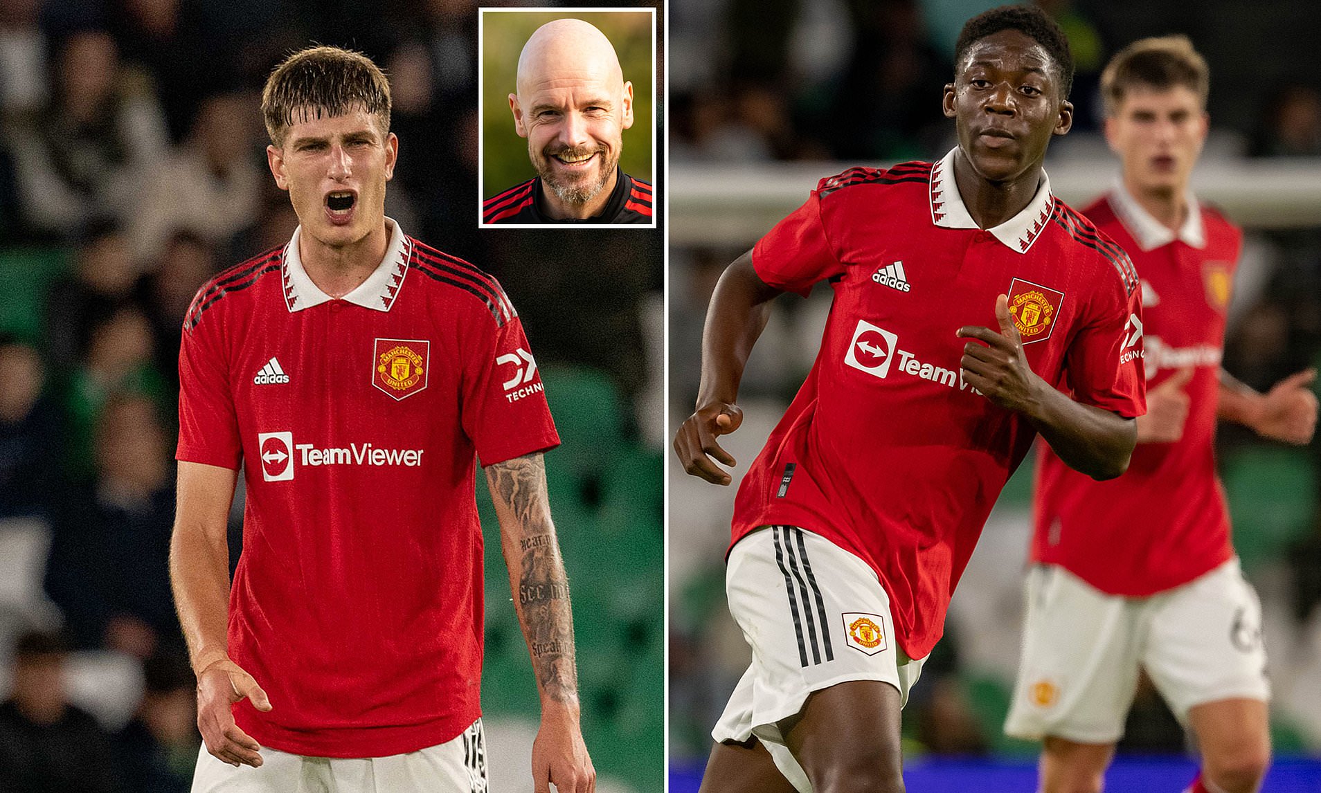 Hai cầu thủ trẻ của Man Utd.