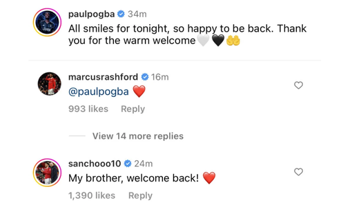 Manchester United stars Marcus Rashford and Jadon Sancho among those who loved seeing Paul Pogba finally play for Juventus - Bóng Đá