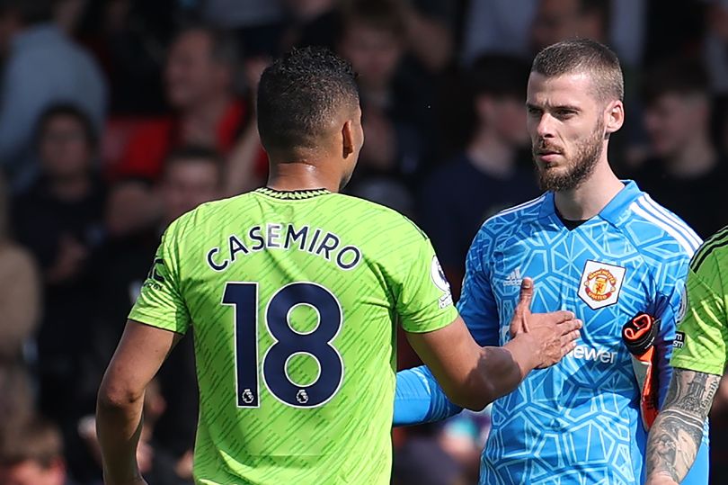 David de Gea makes Casemiro joke after stunning goal for Manchester United vs Bournemouth - Bóng Đá