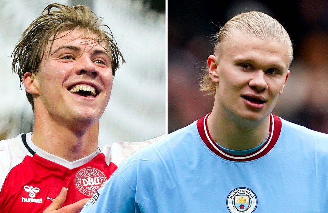 Hojlund được so sánh với Haaland.