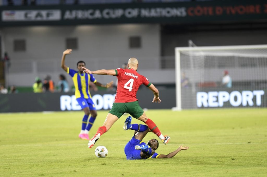 Manchester United midfielder Sofyan Amrabat delivered an impressive performance for Morocco in their convincing 3-0 victory over Tanzania  - Bóng Đá