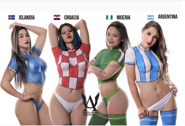 Bỏng mắt với những người mẫu body painting đón World Cup - Bóng Đá