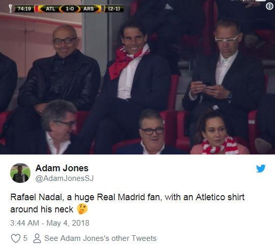Cổ vũ Atletico, Rafael Nadal bị fan Real gọi là 'rắn độc' - Bóng Đá