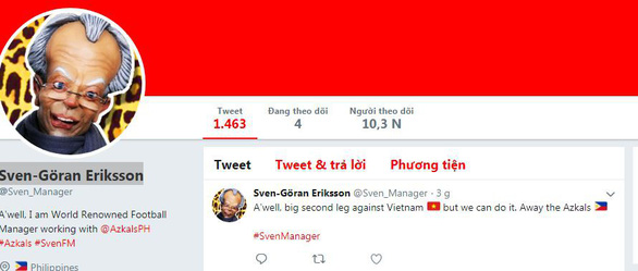 HLV Eriksson đăng status trước trận đấu sống còn với ĐT Việt Nam - Bóng Đá