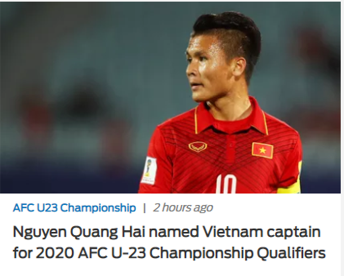 Báo châu Á nói điều thật lòng về băng đội trưởng của Quang Hải tại U23 Việt Nam - Bóng Đá
