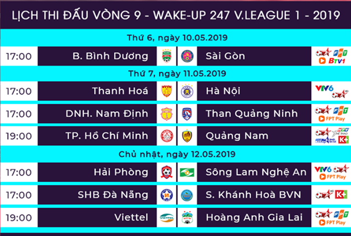 Vòng 9 V-League 2019: TP.HCM xây chắc ngôi đầu, nổi lửa Hàng Đẫy - Bóng Đá