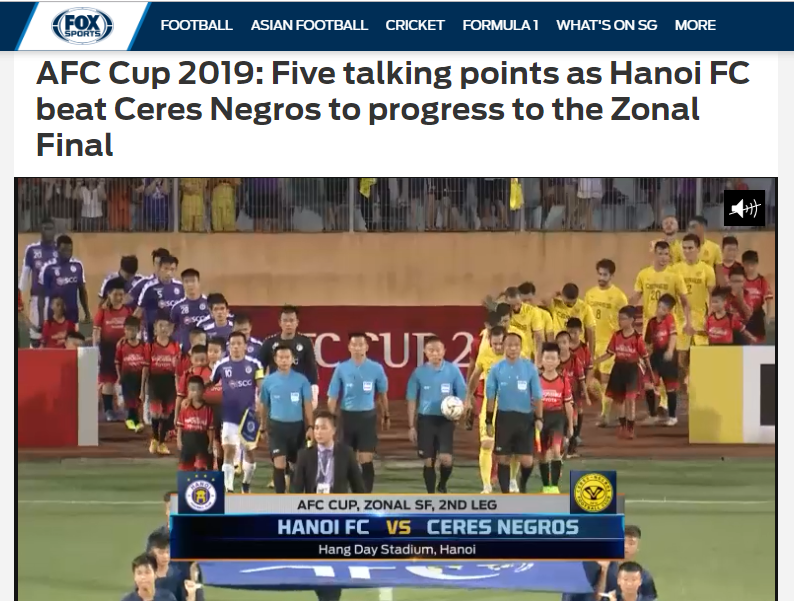 Báo châu Á chỉ ra cầu thủ xuất sắc nhất CLB Hà Nội trận thắng Ceres Negros - Bóng Đá