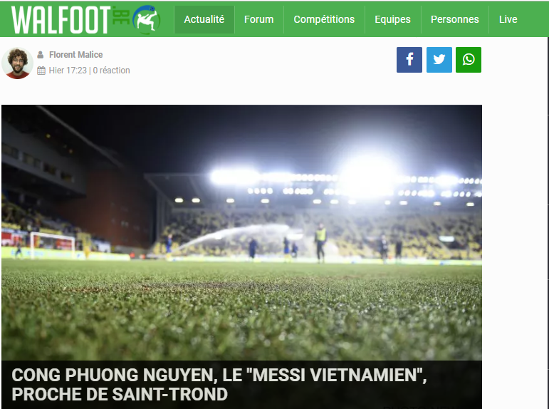 Báo Bỉ: Một tài năng lớn của bóng đá Việt Nam sẽ sang Bỉ thi đấu (www.walfoot.be) - Bóng đá Việt Nam