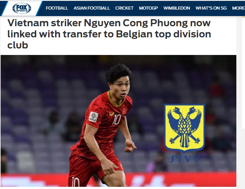 Báo châu Á: Không đến Pháp, đây mới là điểm đến của Công Phượng tại châu Âu (Fox Sport Asia) - Bóng đá Việt Nam