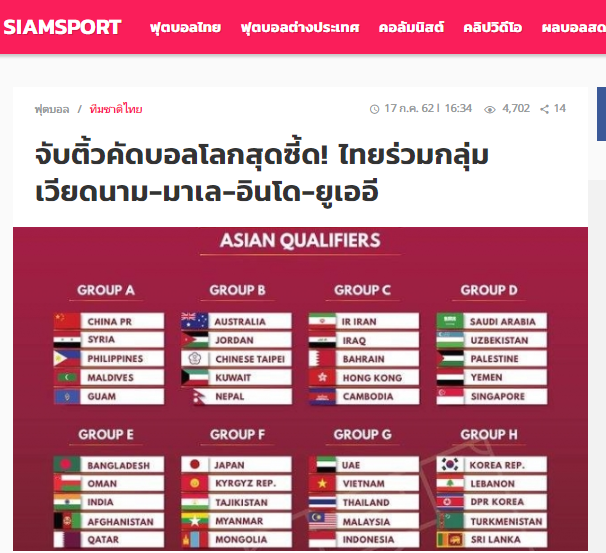 Báo Thái Lan: Voi chiến sẽ rửa hận với Việt Nam và Malaysia ở VL World Cup? - Bóng Đá