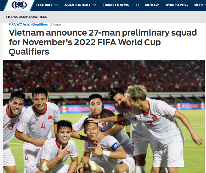 Báo châu Á nói gì về danh sách sơ bộ 27 cầu thủ của ĐT Việt Nam? (Fox Sports Asia)) - Bóng Đá