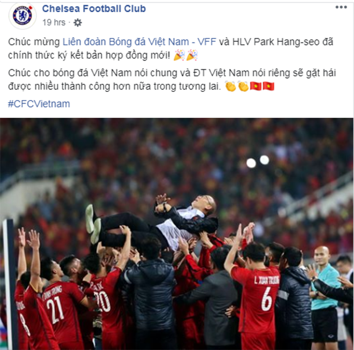 HLV Park Hang-seo gia hạn, Chelsea lập tức tung thông điệp đến ĐT Việt Nam - Bóng Đá