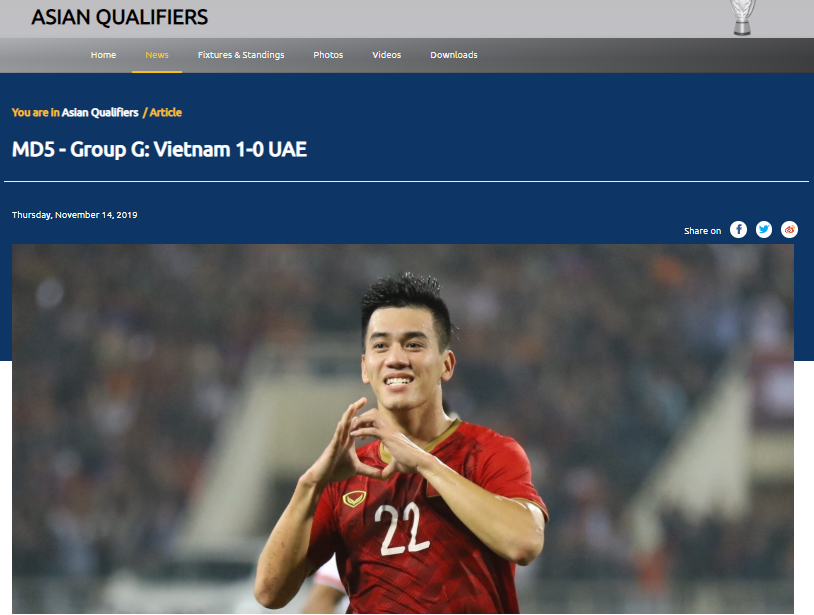 Trang chủ AFC dùng 3 từ để miêu tả bàn thắng của Tiến Linh vào lưới UAE - Bóng Đá