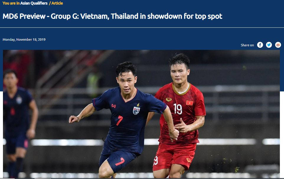 Trang chủ AFC khen ngợi thầy Park, đặt ĐT Việt Nam nằm cửa trên ở trận Thái Lan - Bóng Đá