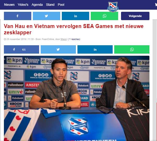 Báo Hà Lan: Lẽ ra Đoàn Văn Hậu đã có bàn thắng cho U22 Việt Nam - Bóng Đá