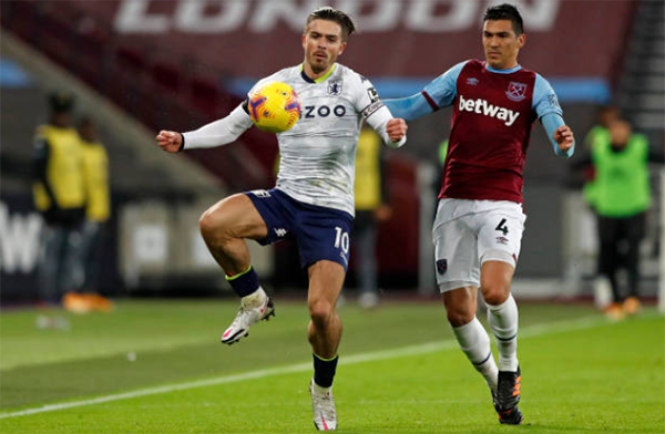 Jack Grealish nổ súng, Aston Villa vẫn trắng tay trước West Ham - Bóng Đá