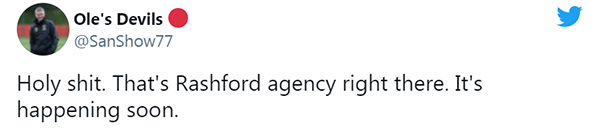 "Rashford đã trở thành người đại diện ngay lúc này. Hãy để thương vụ hoàn tất sớm."